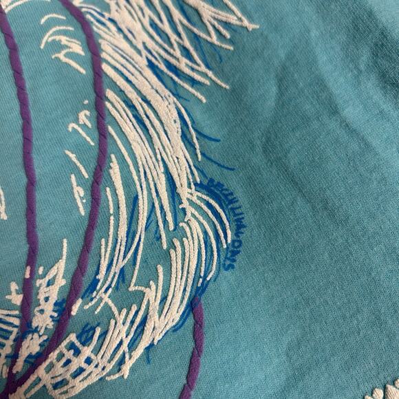 Vintage Cat Tee T-Shirt Size Small Single Stitch 80s Puff Paint New Orleans Tee - Picture 8 of 12